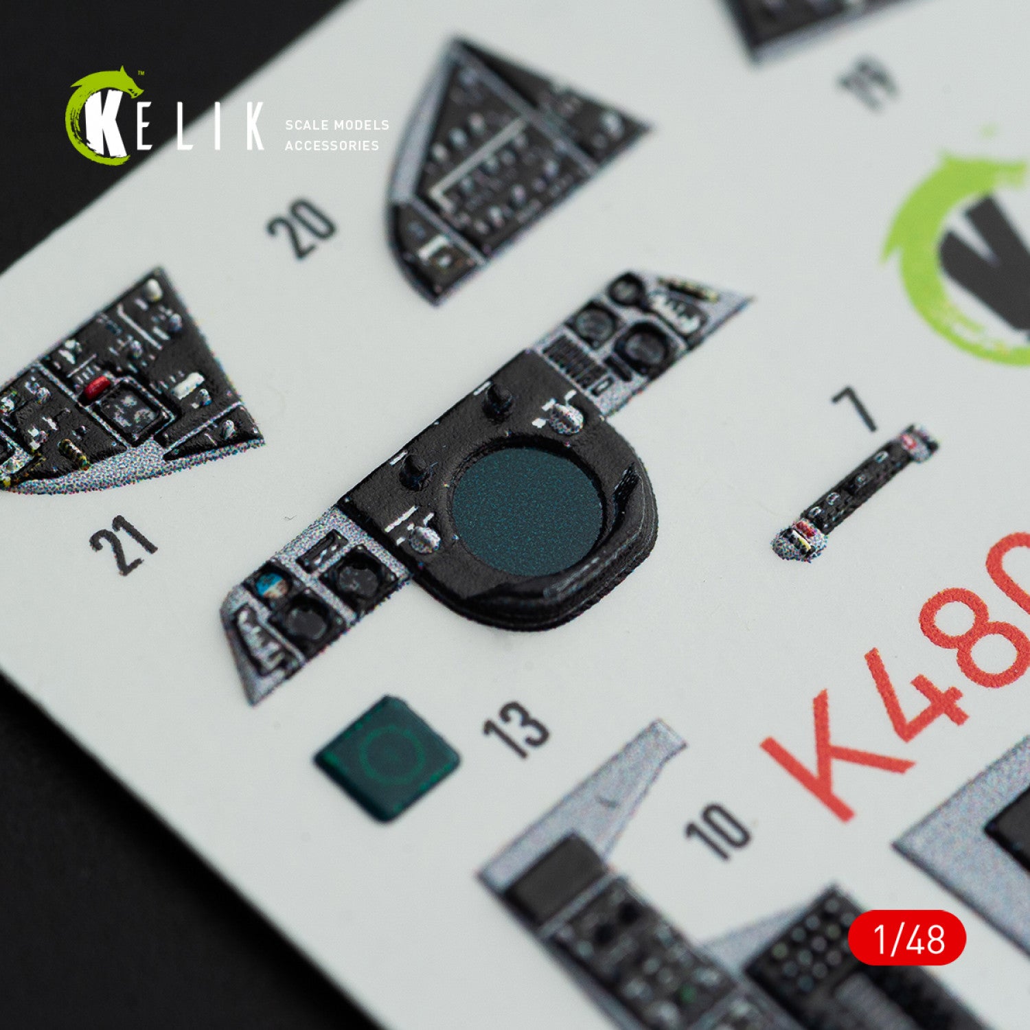 3D Decals Interior Aircraft Grumman F-14A Tomcat (for Italeri Plastic Model Kit) Scale 1:48 KeliK K48074 USA
