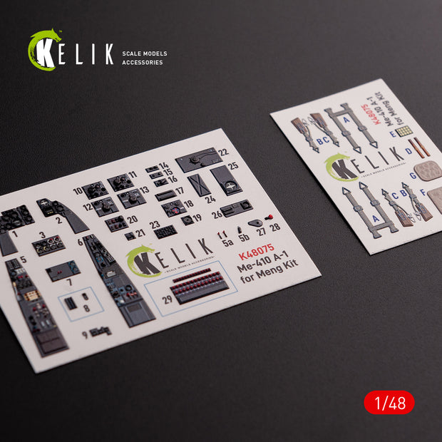 3D Decals Interior Aircraft Messerschmitt Me-410 A1 (for Meng Model Plastic Model Kit) Scale 1:48 KeliK K48075 Germany (WW2)