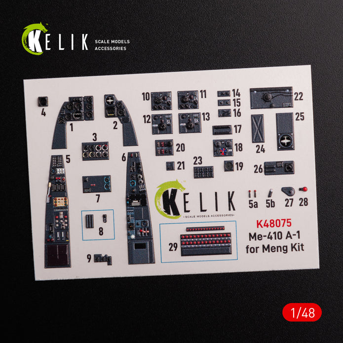 3D Decals Interior Aircraft Messerschmitt Me-410 A1 (for Meng Model Plastic Model Kit) Scale 1:48 KeliK K48075 Germany (WW2)