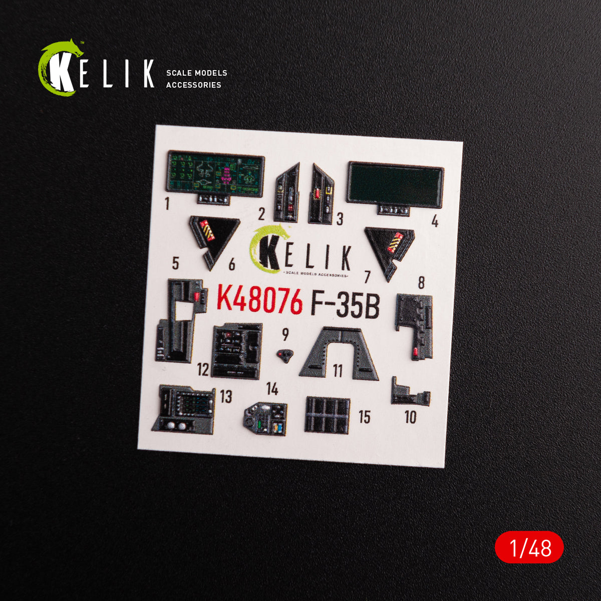 3D Decals Interior Aircraft F-35B Lightning II (for Tamiya Plastic Model Kit) Scale 1:48 KeliK K48076 USA