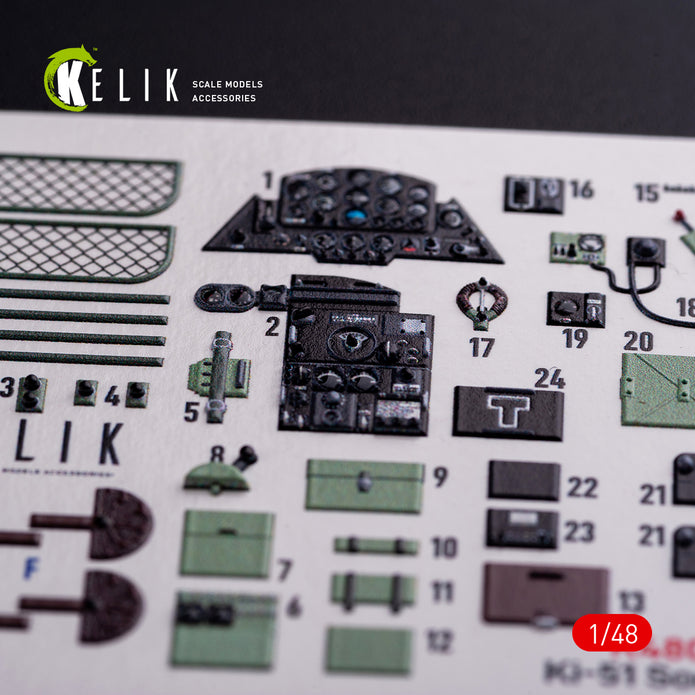 3D Decals Interior Aircraft Mitsubishi Ki-51 Sonia (for WingsyKits Plastic Model Kit) Scale 1:48 KeliK K48077 Japan (WW2)