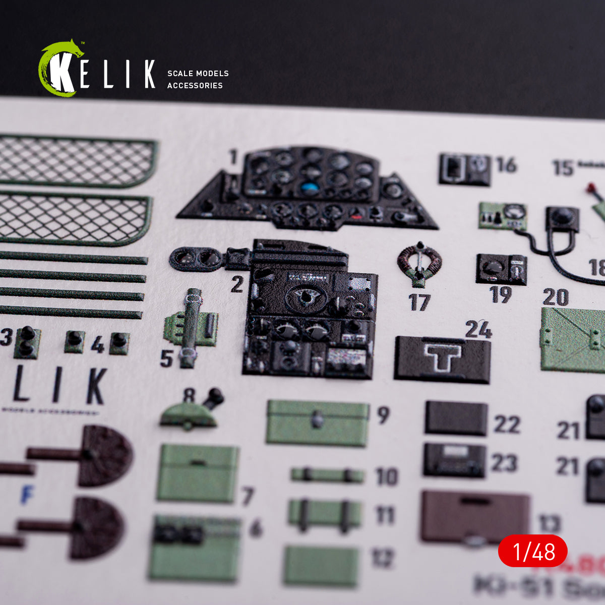 3D Decals Interior Aircraft Mitsubishi Ki-51 Sonia (for WingsyKits Plastic Model Kit) Scale 1:48 KeliK K48077 Japan (WW2)