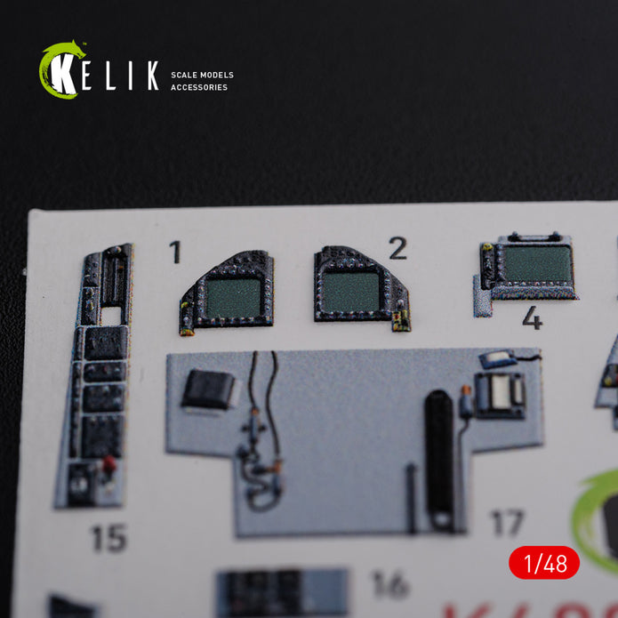 3D Decals Interior Aircraft Boeing F/A-18F Super Hornet (for MENG Plastic Model Kit) Scale 1:48 KeliK K48078 USA