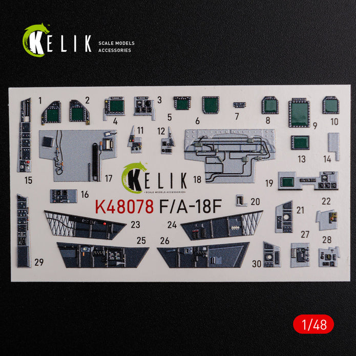 3D Decals Interior Aircraft Boeing F/A-18F Super Hornet (for MENG Plastic Model Kit) Scale 1:48 KeliK K48078 USA