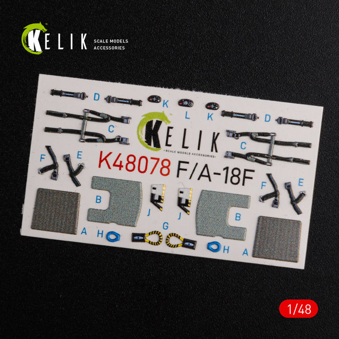 3D Decals Interior Aircraft Boeing F/A-18F Super Hornet (for MENG Plastic Model Kit) Scale 1:48 KeliK K48078 USA