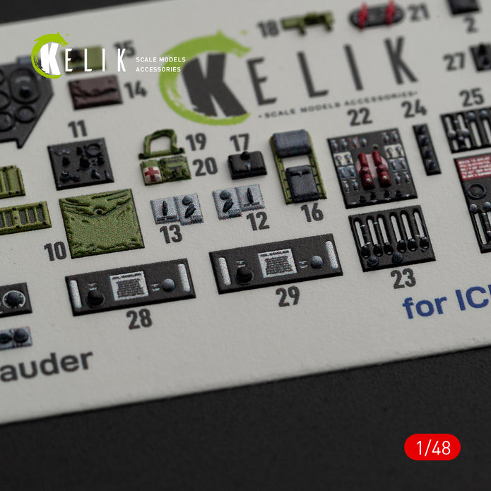 3D Decals Interior Aircraft Martin B-26B Marauder (for ICM Plastic Model Kit) Scale 1:48 KeliK K48084 USA (WW2)