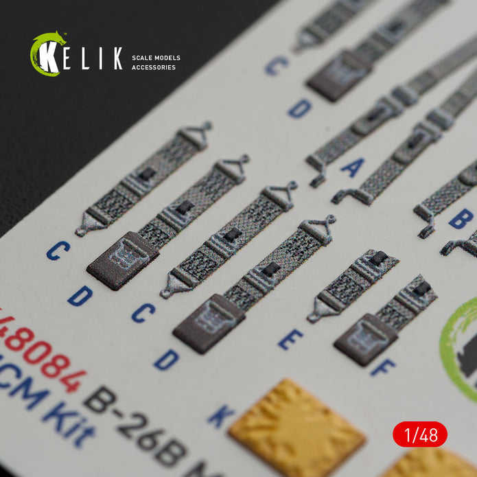 3D Decals Interior Aircraft Martin B-26B Marauder (for ICM Plastic Model Kit) Scale 1:48 KeliK K48084 USA (WW2)