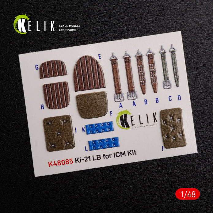 3D Decals Interior Aircraft Mitsubishi KI-21 (for ICM Plastic Model Kit) Scale 1:48 KeliK K48085 Japan (WW2)