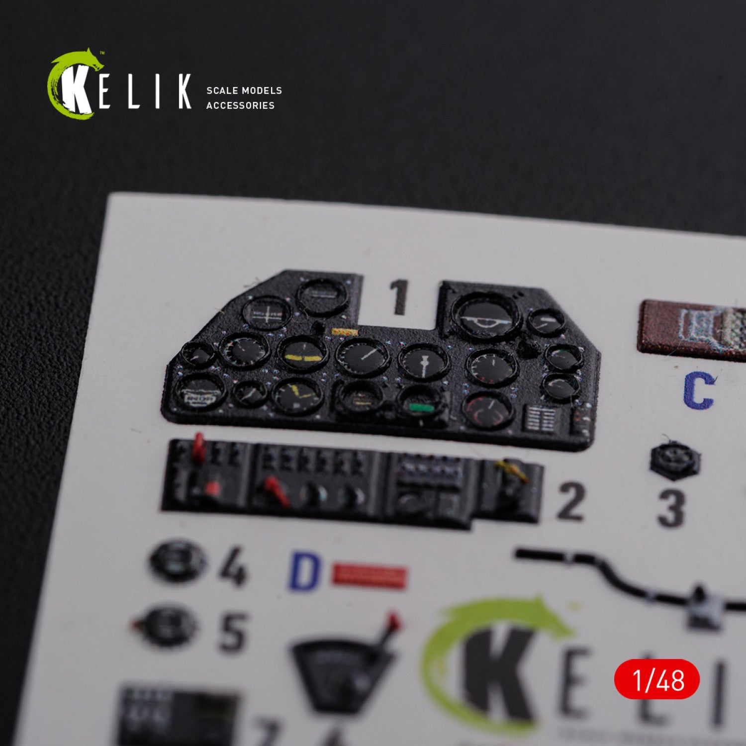 3D Decals Interior Aircraft Curtiss P-40N Warhawk (for Academy Plastic Model Kit) Scale 1:48 KeliK K48086 USA (WW2)