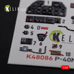 3D Decals Interior Aircraft Curtiss P-40N Warhawk (for Academy Plastic Model Kit) Scale 1:48 KeliK K48086 USA (WW2)