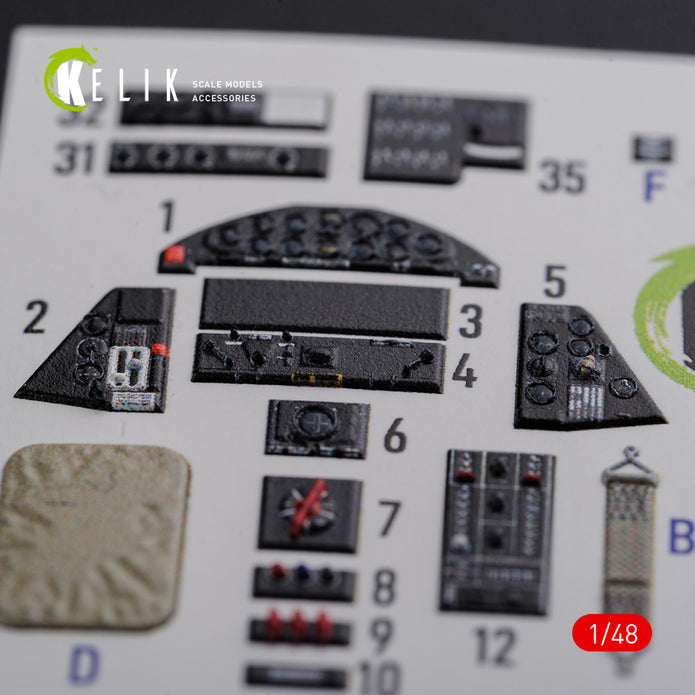 3D Decals Interior Aircraft Grumman TBF-1C Avenger (for Academy Plastic Model Kit) Scale 1:48 KeliK K48087 USA (WW2)