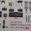 3D Decals Interior Aircraft Douglas SBD-2 Dauntless (for Academy Plastic Model Kit) Scale 1:48 KeliK K48088 USA (WW2)