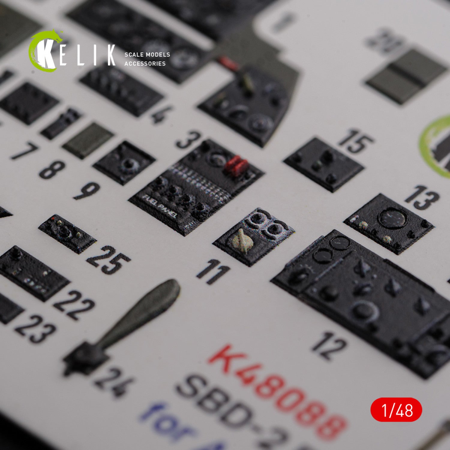 3D Decals Interior Aircraft Douglas SBD-2 Dauntless (for Academy Plastic Model Kit) Scale 1:48 KeliK K48088 USA (WW2)