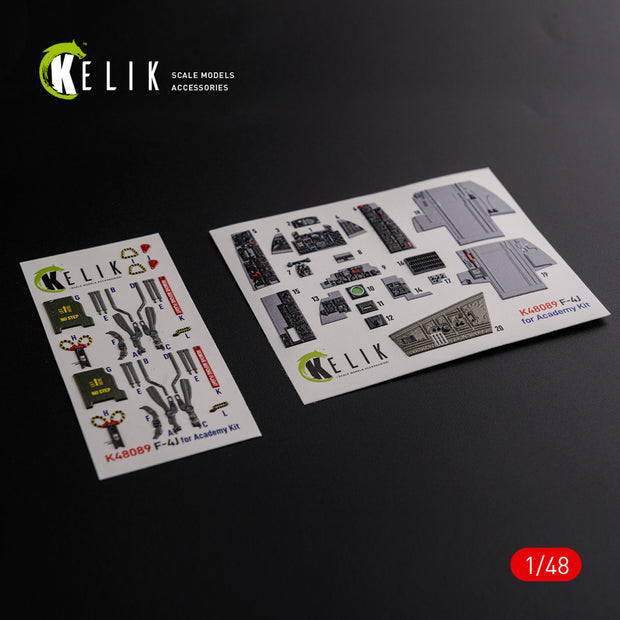 3D Decals Interior Aircraft McDonnell Douglas F-4J "Phantom II" (for Academy Plastic Model Kit) Scale 1:48 KeliK K48089 USA