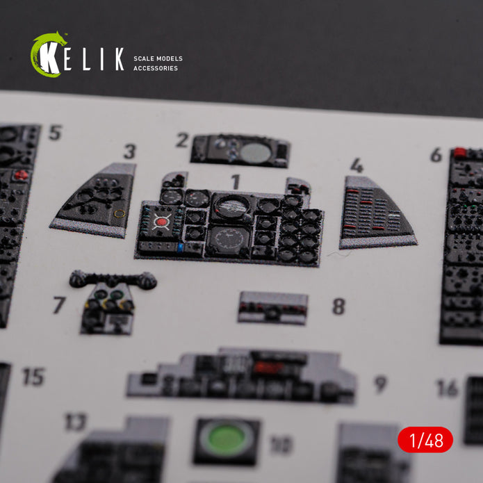 3D Decals Interior Aircraft McDonnell Douglas F-4J "Phantom II" (for Academy Plastic Model Kit) Scale 1:48 KeliK K48089 USA