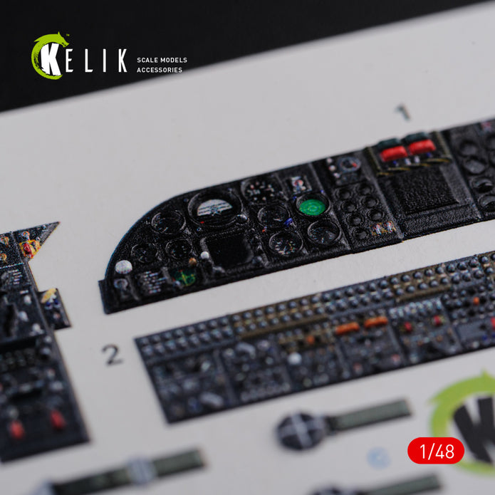 3D Decals Interior Helicopters Boeing Vertol CH-46E Sea Knight (for Academy Plastic Model Kit) Scale 1:48 KeliK K48090 USA