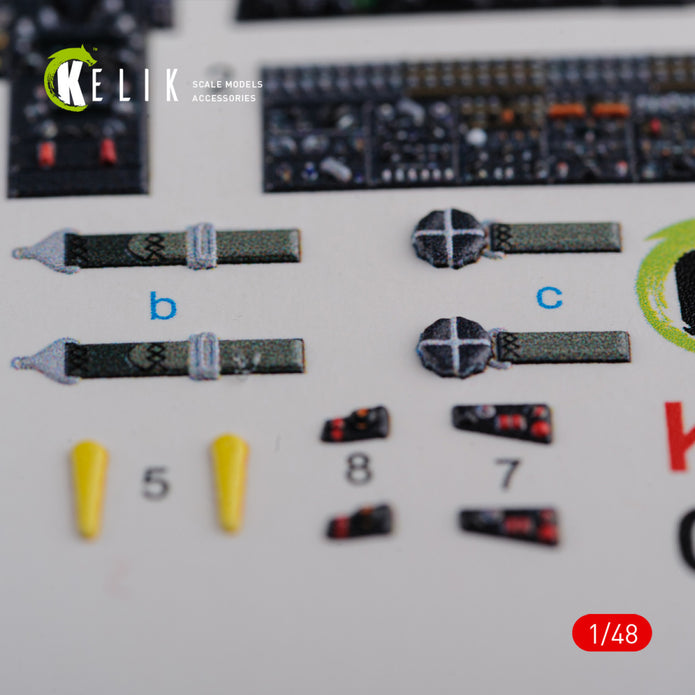 3D Decals Interior Helicopters Boeing Vertol CH-46E Sea Knight (for Academy Plastic Model Kit) Scale 1:48 KeliK K48090 USA