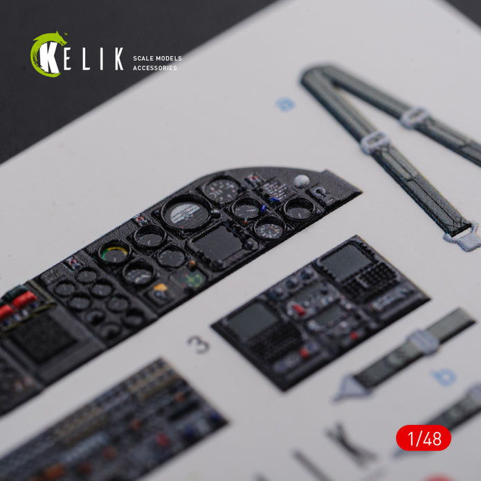 3D Decals Interior Helicopters Boeing Vertol CH-46E Sea Knight (for Academy Plastic Model Kit) Scale 1:48 KeliK K48090 USA