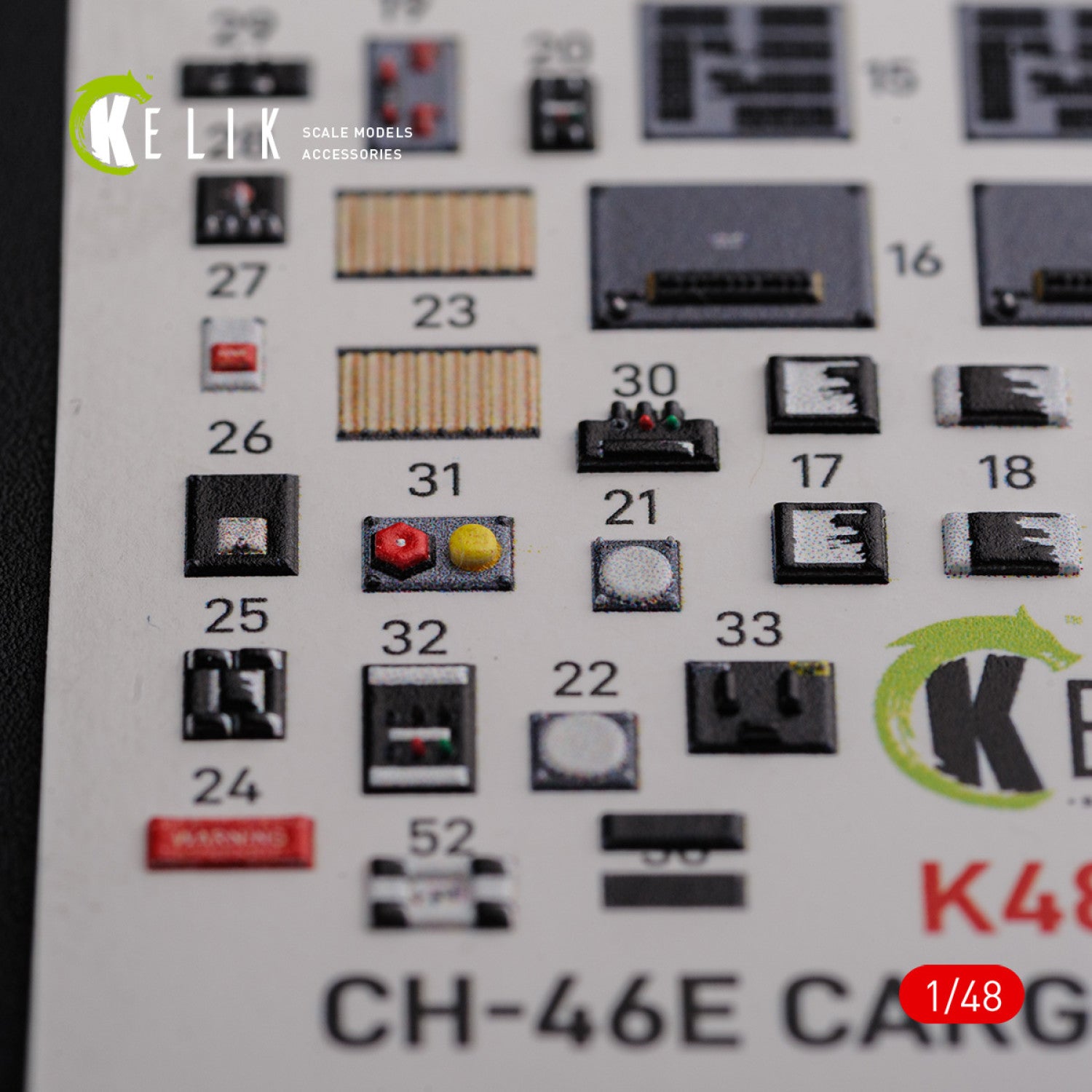 3D Decals Interior Helicopters Boeing Vertol CH-46E Cargo compartment (for Academy Plastic Model Kit) Scale 1:48 KeliK K48091 USA