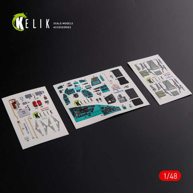 3D Decals Interior Helicopters Mi-24D (Hind-D) (for Trumpeter Plastic Model Kit) Scale 1:48 KeliK K48092 Ukraine/USSR