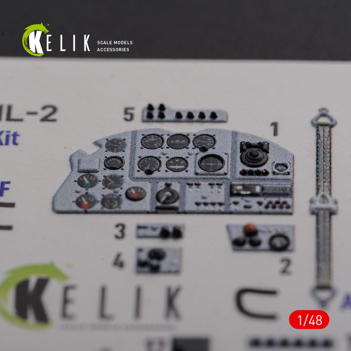 3D Decals Interior Aircraft IL-2 Shturmovik (for Tamiya Plastic Model Kit) Scale 1:48 KeliK K48094 USSR (WW2)