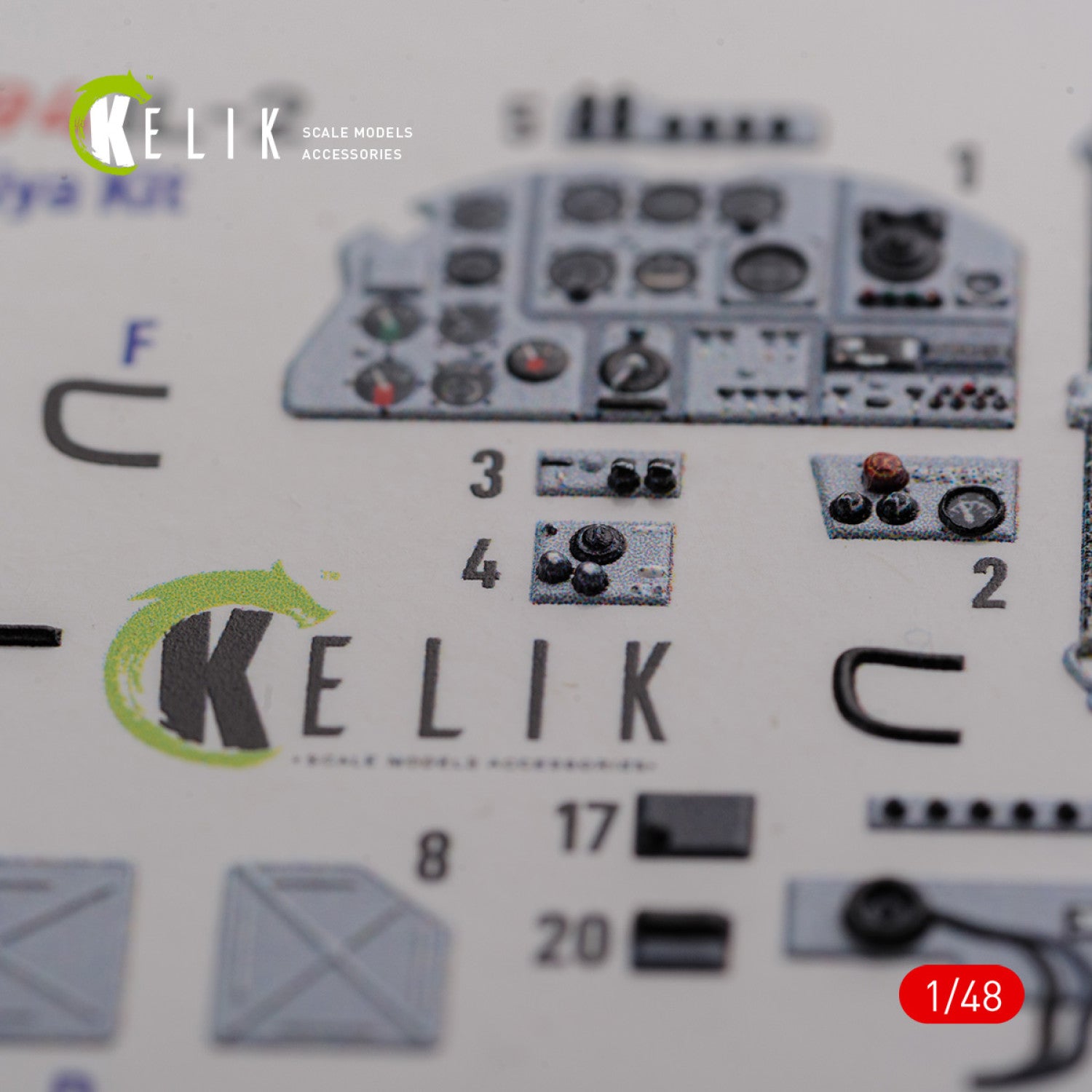 3D Decals Interior Aircraft IL-2 Shturmovik (for Tamiya Plastic Model Kit) Scale 1:48 KeliK K48094 USSR (WW2)