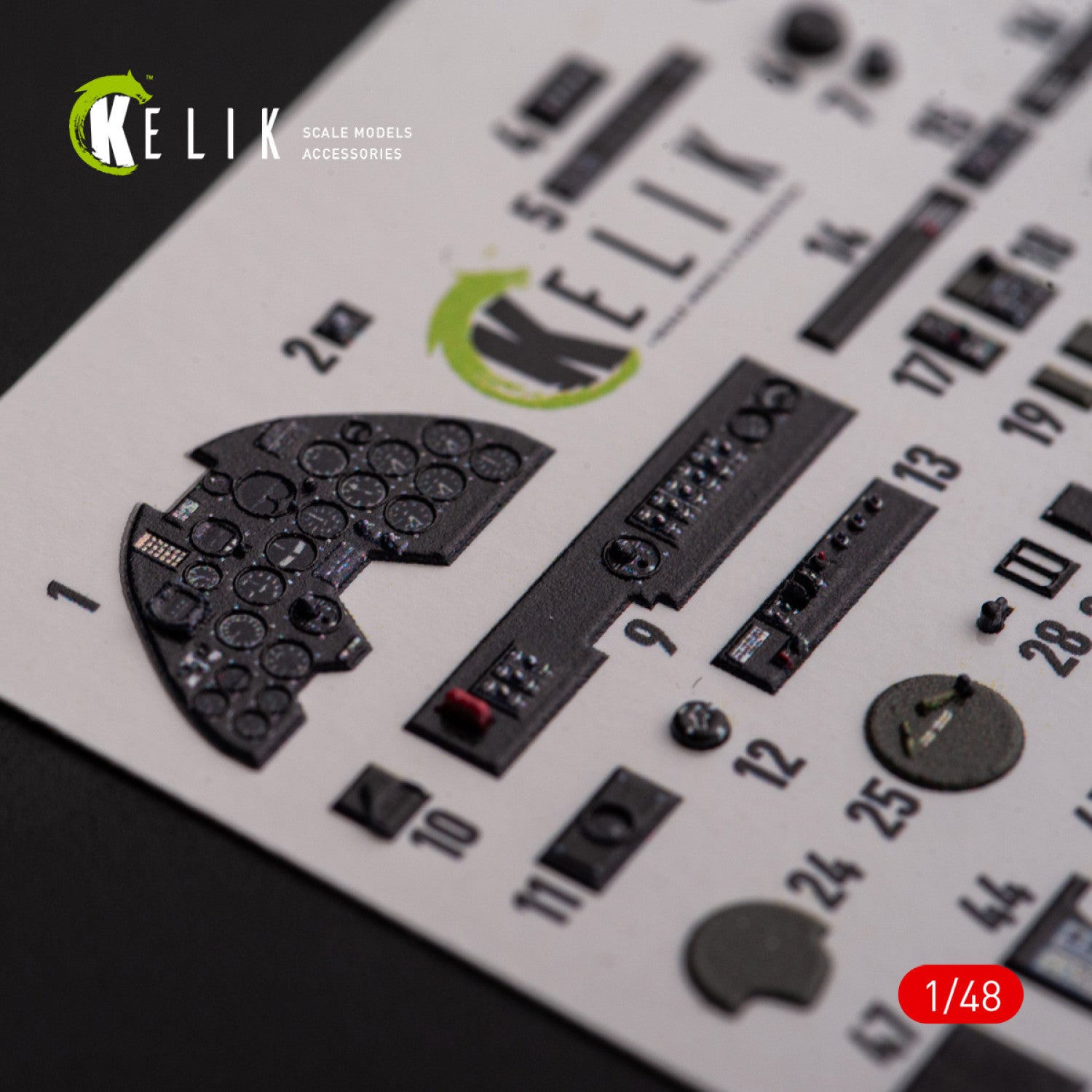 Lockheed Р-38F Lightning. Interior 3D Decals (for Academy Aircraft model kit) Scale 1:48 KeliK K48108
