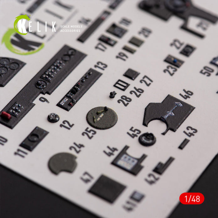 Lockheed Р-38F Lightning. Interior 3D Decals (for Academy Aircraft model kit) Scale 1:48 KeliK K48108