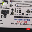 Lockheed Р-38F Lightning. Interior 3D Decals (for Academy Aircraft model kit) Scale 1:48 KeliK K48108