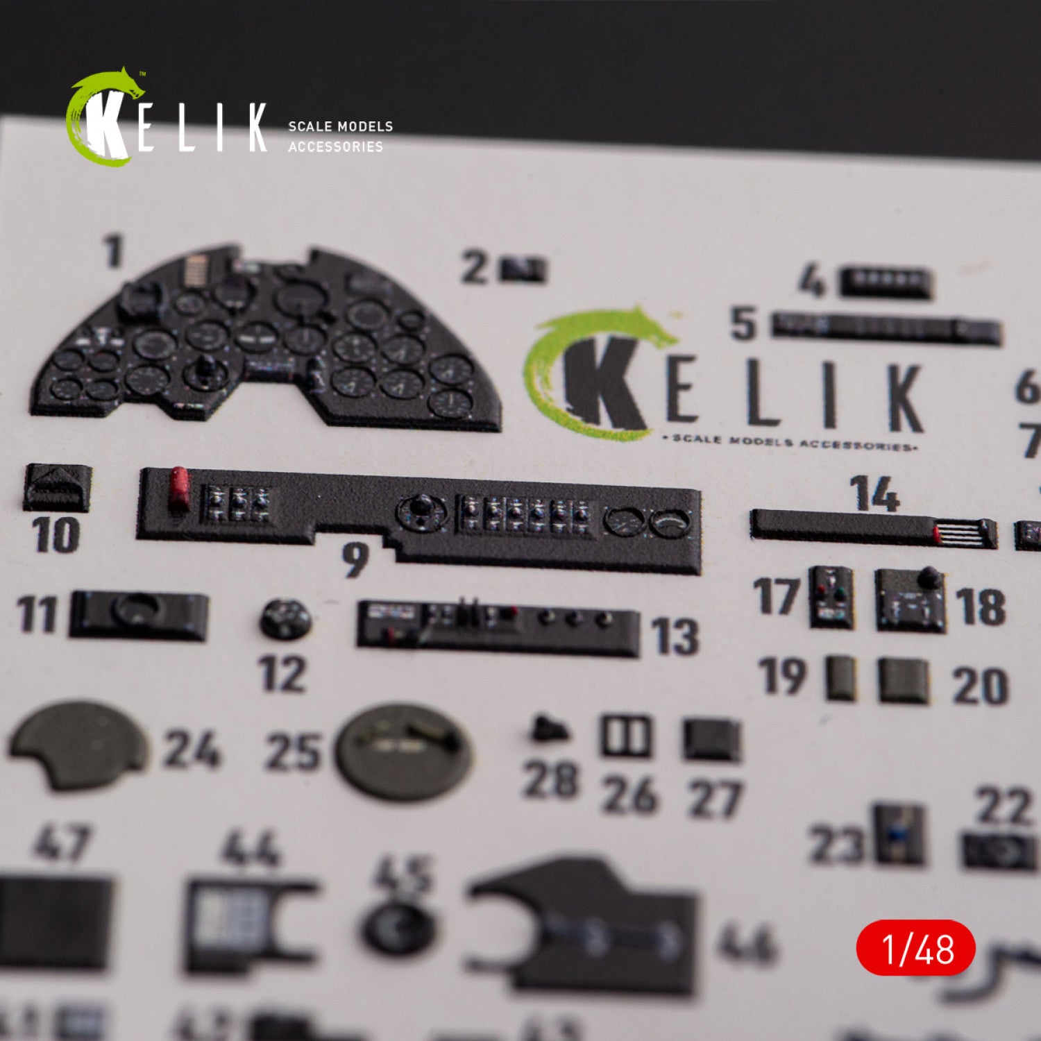 Lockheed Р-38F Lightning. Interior 3D Decals (for Academy Aircraft model kit) Scale 1:48 KeliK K48108