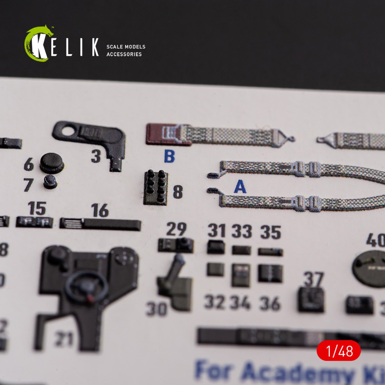 Lockheed Р-38F Lightning. Interior 3D Decals (for Academy Aircraft model kit) Scale 1:48 KeliK K48108