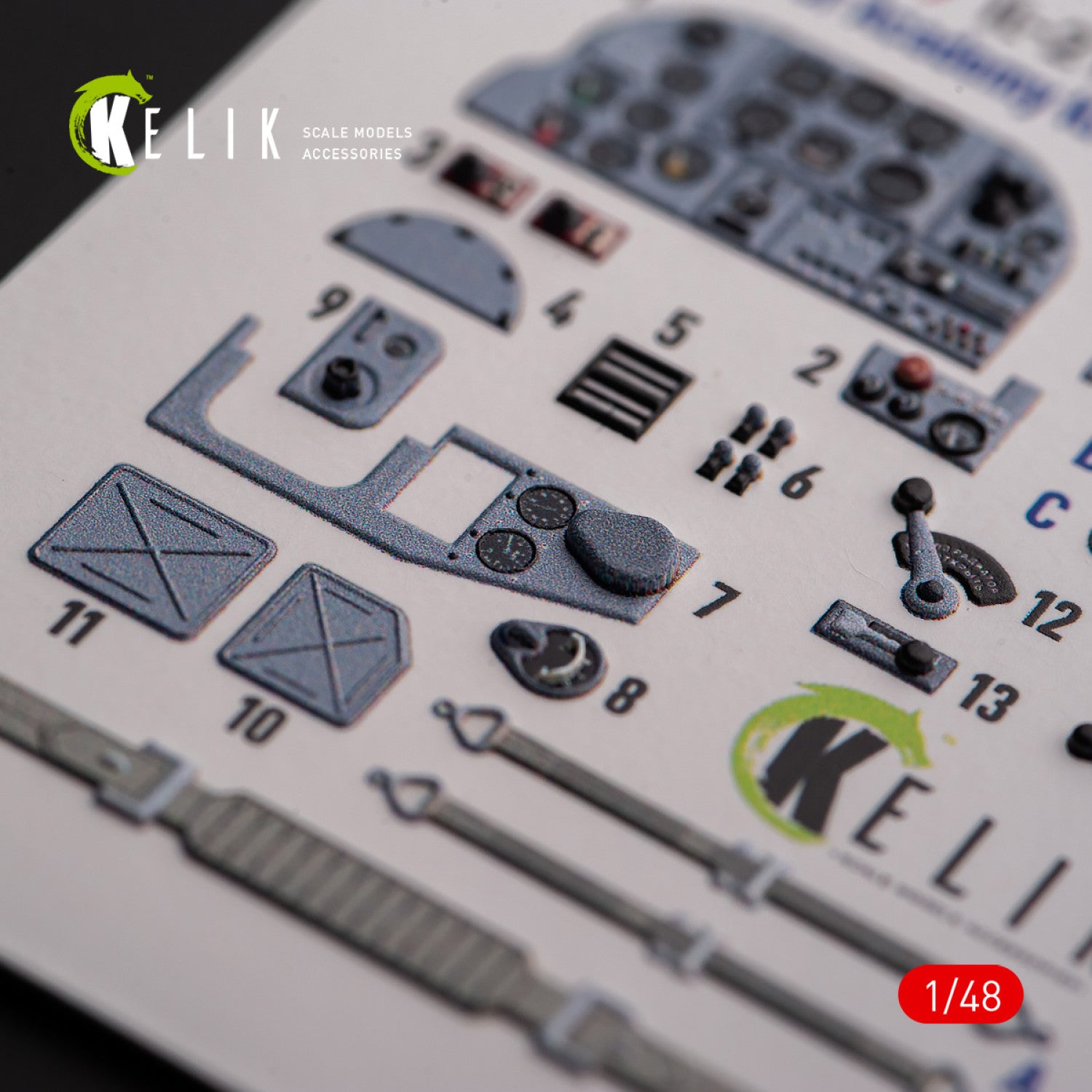 Ilyushin IL-2M3. Interior 3D Decals (for Academy / Accurate Miniatures Aircraft model kit) Scale 1:48 KeliK K48109