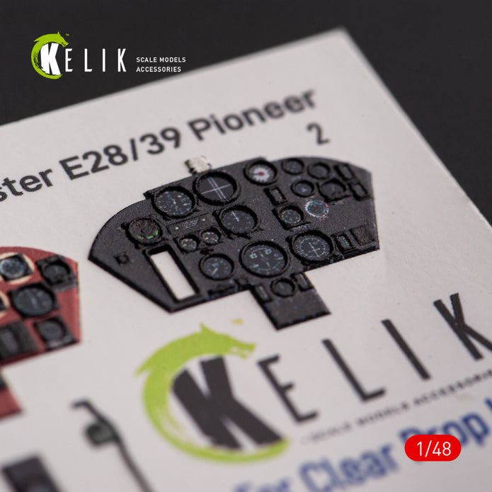 Gloster E28/39 Pioneer. Interior 3D Decals (for Clear Prop Aircraft model kit) Scale 1:48 KeliK K48110