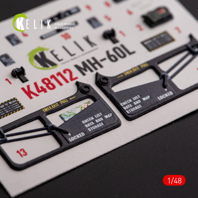 Sikorsky MH-60L Black Hawk. Interior 3D Decals (for ICM Helicopter model kit) Scale 1:48 KeliK K48112