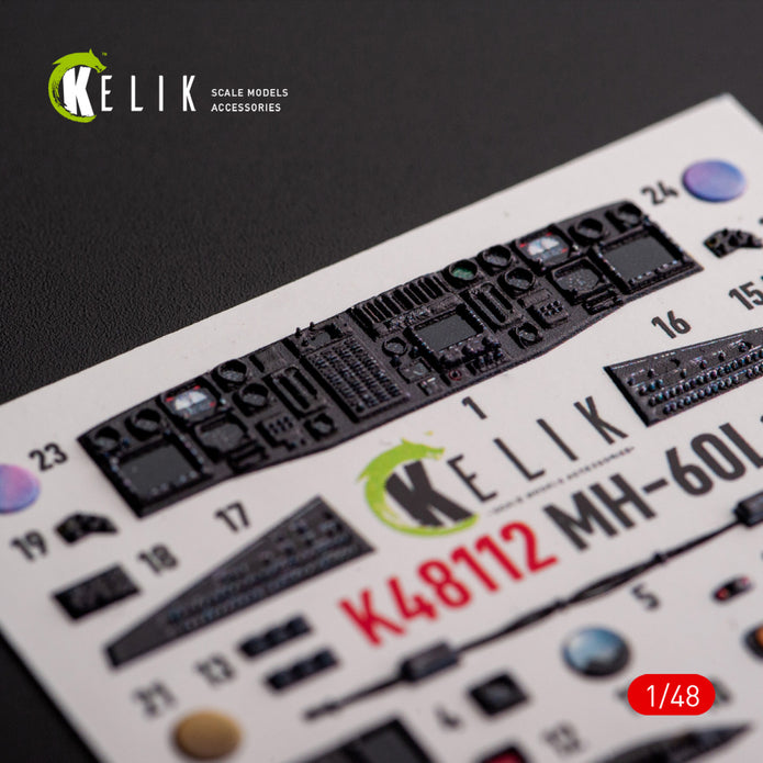 Sikorsky MH-60L Black Hawk. Interior 3D Decals (for ICM Helicopter model kit) Scale 1:48 KeliK K48112