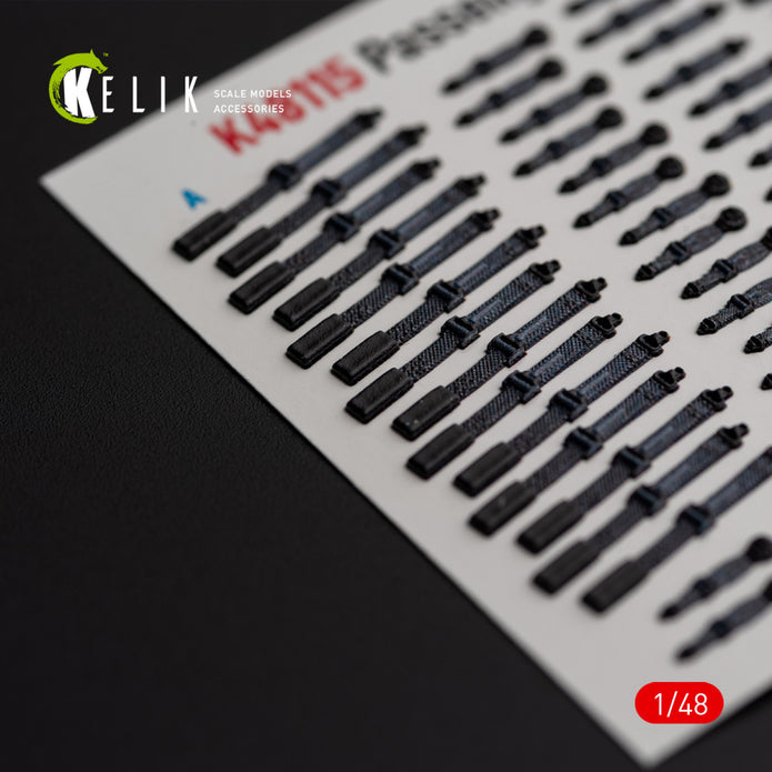 Sikorsky Passenger Seat Belts MH-60 / UH-60 Black Hawk. Interior 3D Decals (for ICM Helicopter model kit) Scale 1:48 KeliK K48115