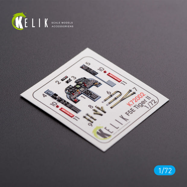 Interior 3D Decals Aircraft Northrop F-5E Tiger II early series 1:72 (for Dream Model kit) KeliK K72002 USA