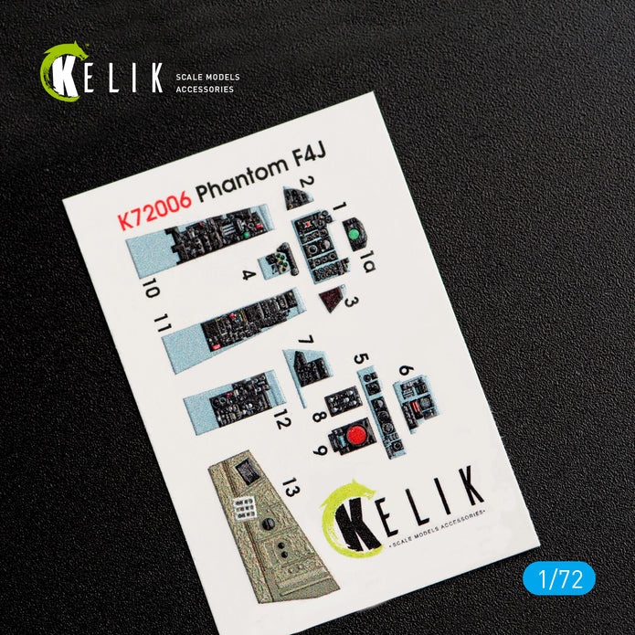 Interior 3D Decals Aircraft McDonnell Douglas F-4J "Phantom II" (for FineMolds model kit) KeliK K72006 Scale 1:72 USA