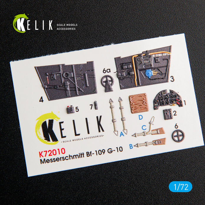 Interior 3D Decals Aircraft Messerschmitt BF109-10G (for Fine Molds model kit) KeliK K72010 Scale 1:72 Germany (WW2)