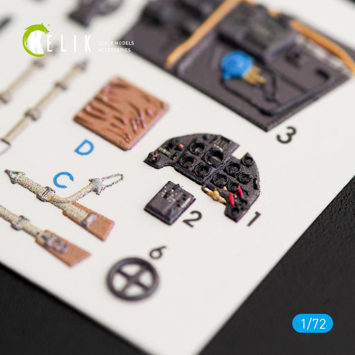 Interior 3D Decals Aircraft Messerschmitt BF109-10G (for Fine Molds model kit) KeliK K72010 Scale 1:72 Germany (WW2)