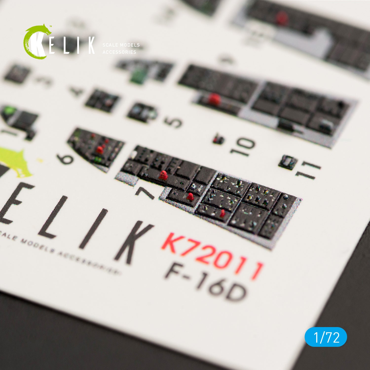 Interior 3D Decals Aircraft General Dynamics F-16D Fighting Falcon (for Kinetic model kit) KeliK K72011 Scale 1:72 USA