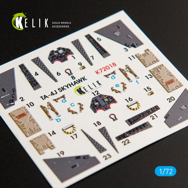 Interior 3D Decals Aircraft Douglas TA4J Skyhawk (for Fujimi/Hobby2000 model kit) KeliK K72018 Scale 1:72 USA