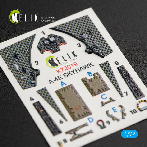 Interior 3D Decals Aircraft Douglas A-4E Skyhawk (for Fujimi/Hobby 2000 model kit) KeliK K72019 Scale 1:72 USA