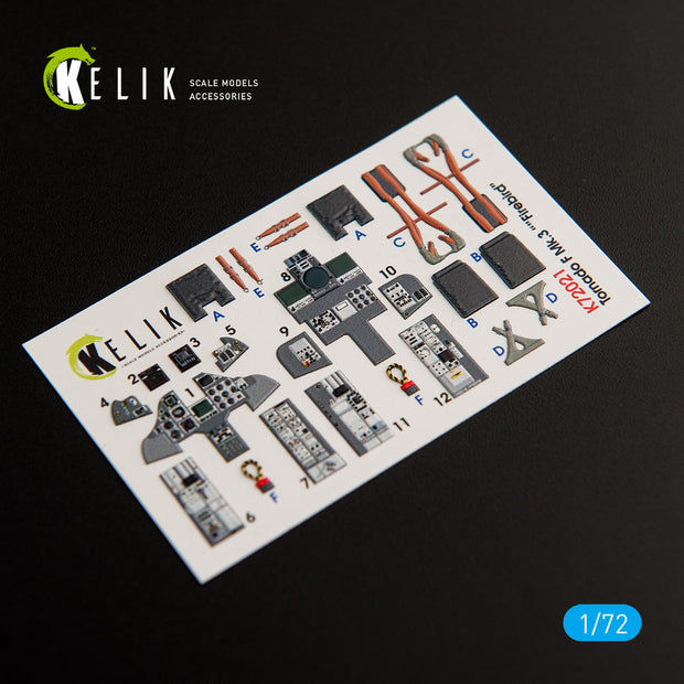 Interior 3D Decals Aircraft Tornado F Mk.3 Firebird (for Hasegawa model kit) KeliK K72021 Scale 1:72 European Union