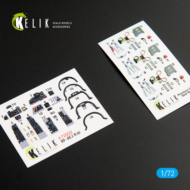 Interior 3D Decals Aircraft McDonnell Douglas RF-4EJ (for Fine Molds model kit) KeliK K72022 Scale 1:72 USA
