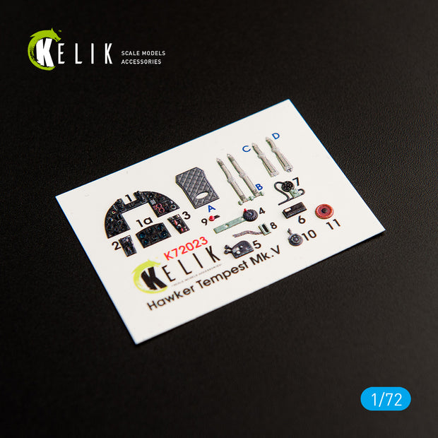 Interior 3D Decals Aircraft Hawker Tempest Mk.V (for Airfix model kit) KeliK K72023 Scale 1:72 United Kingdom (WW2)