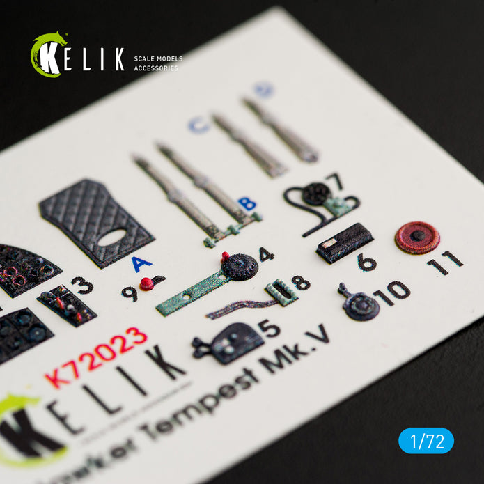 Interior 3D Decals Aircraft Hawker Tempest Mk.V (for Airfix model kit) KeliK K72023 Scale 1:72 United Kingdom (WW2)