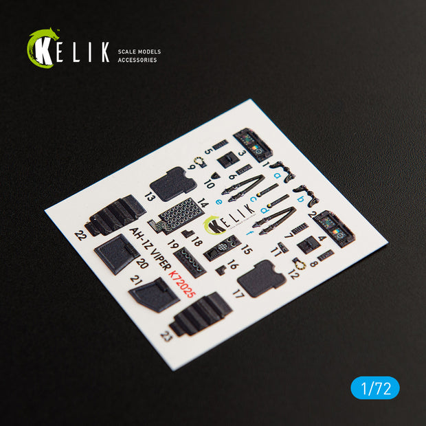 Interior 3D Decals Helicopters Bell AH-1Z VIPER (for Dream Model kit) KeliK K72025 Scale 1:72 USA