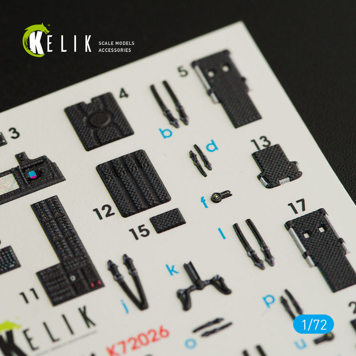 Interior 3D Decals Helicopters Bell UH-1Y Venom (for Dream Model kit) KeliK K72026 Scale 1:72 USA