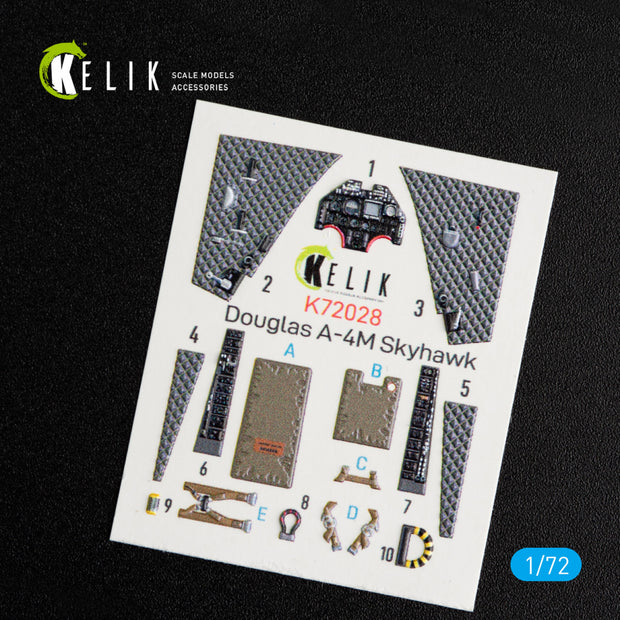 Interior 3D Decals Aircraft Douglas A-4M Skyhawk (for Fujimi/Hobby 2000 model kit) KeliK K72028 Scale 1:72 USA
